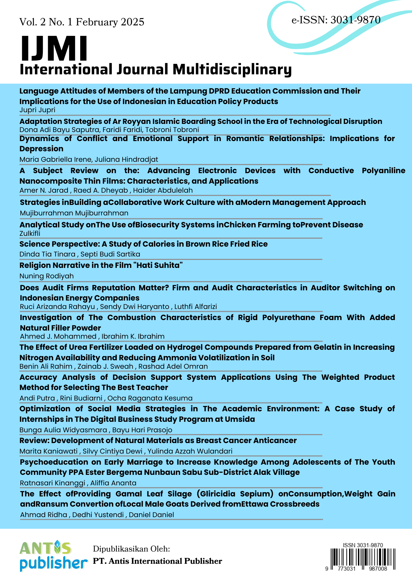 								View Vol. 2 No. 1 (2025): International Journal Multidisciplinary 
							