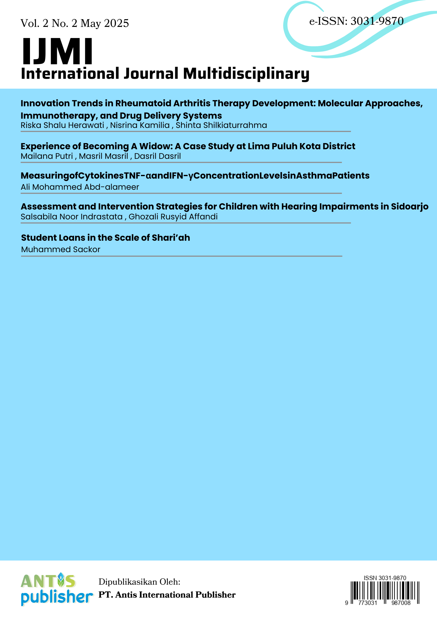 								View Vol. 2 No. 2 (2025): International Journal Multidisciplinary 
							