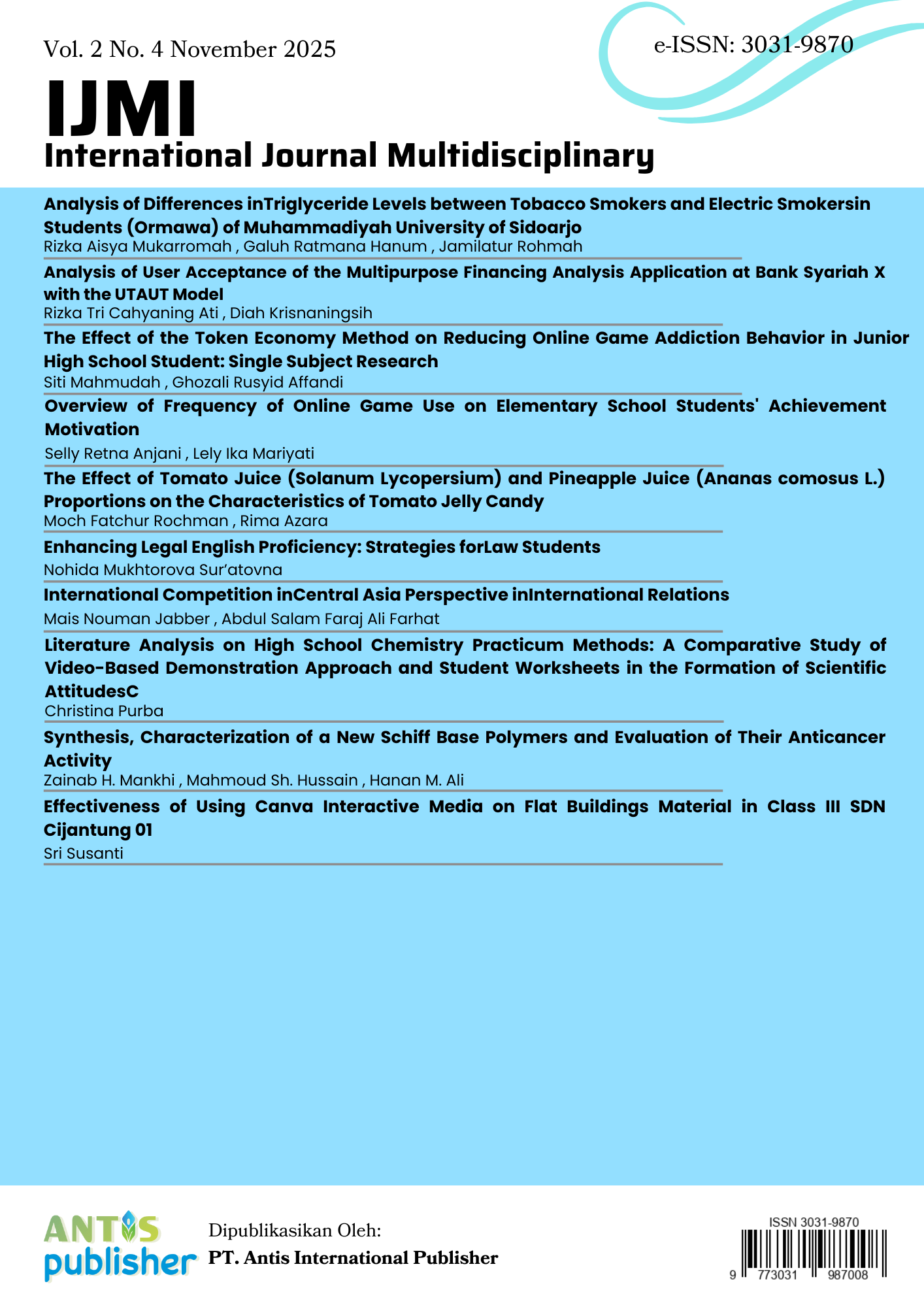 								View Vol. 3 No. 2 (2026): International Journal Multidisciplinary (IJMI)
							